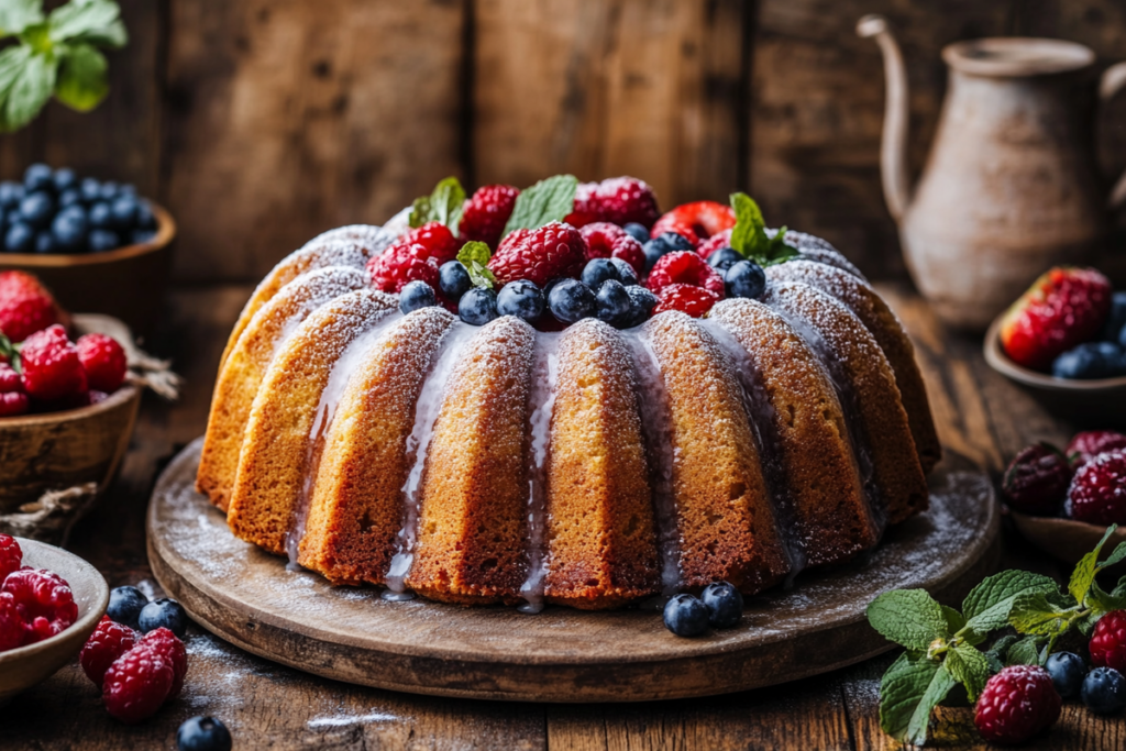 What is special about a Bundt cake? - Golden Bundt cake with powdered sugar and glaze