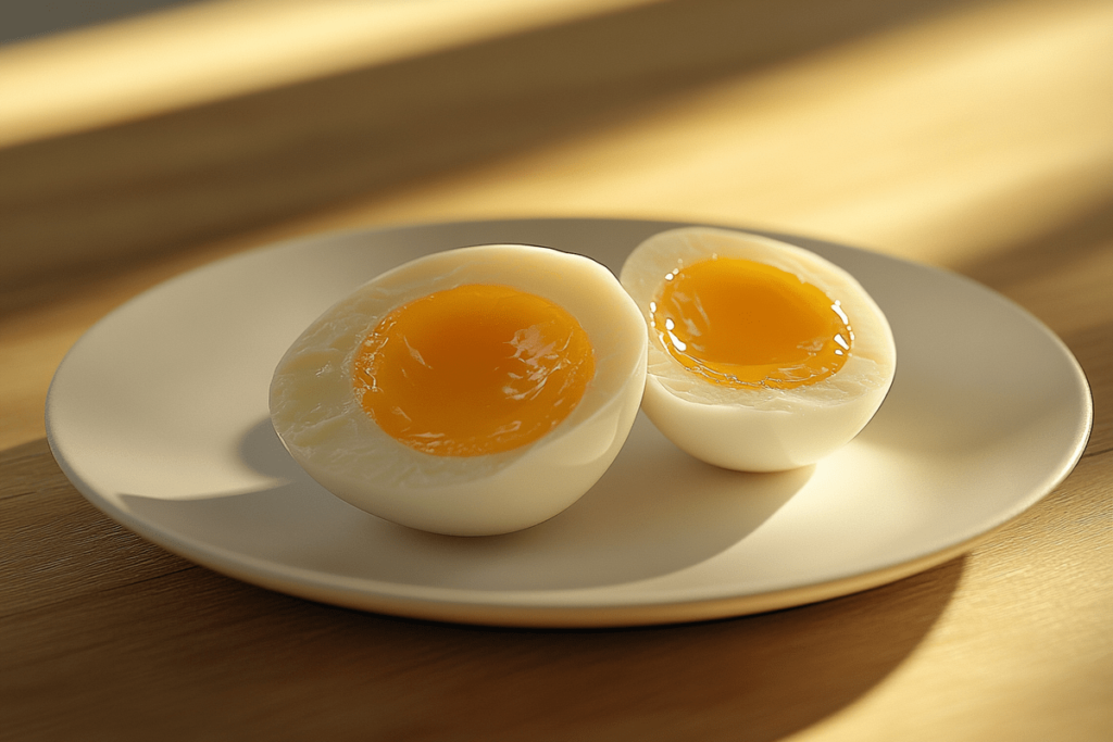 Calories in 1 hard-boiled egg with yolk visible