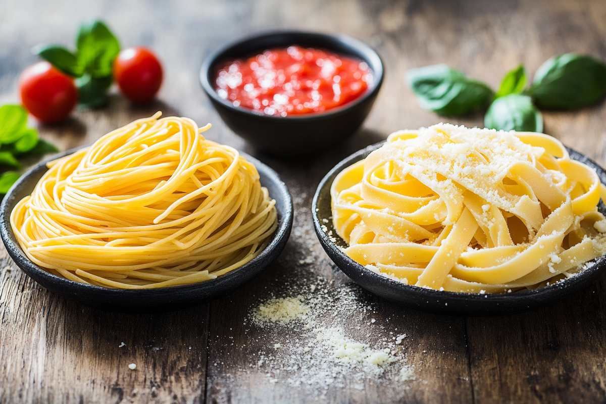 Difference Between Pasta and Fettuccine - Spaghetti vs Fettuccine Comparison