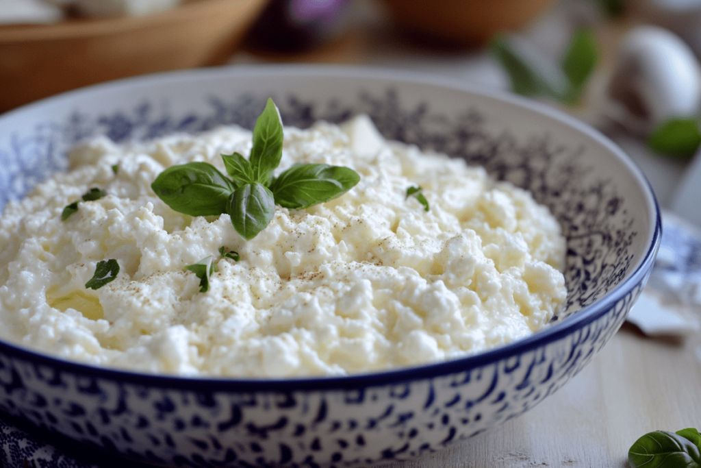 Whipping cottage cheese for a smooth, creamy texture