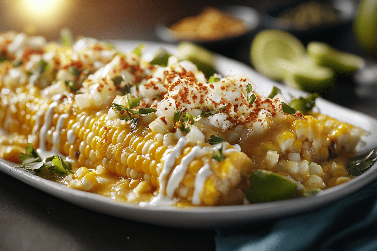 Mexican elote ingredients, street corn recipe, Mexican corn dish